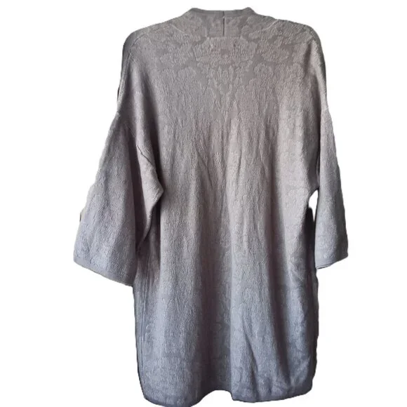 Dana Buchman Grey Damask Open Cardigan Sweater Kimono sz M  NWT  /B8 - Picture 3 of 10